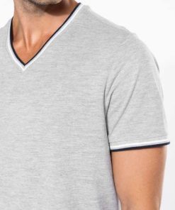 Alternative view of MEN'S PIQUÉ KNIT V-NECK T-SHIRT – KA374
